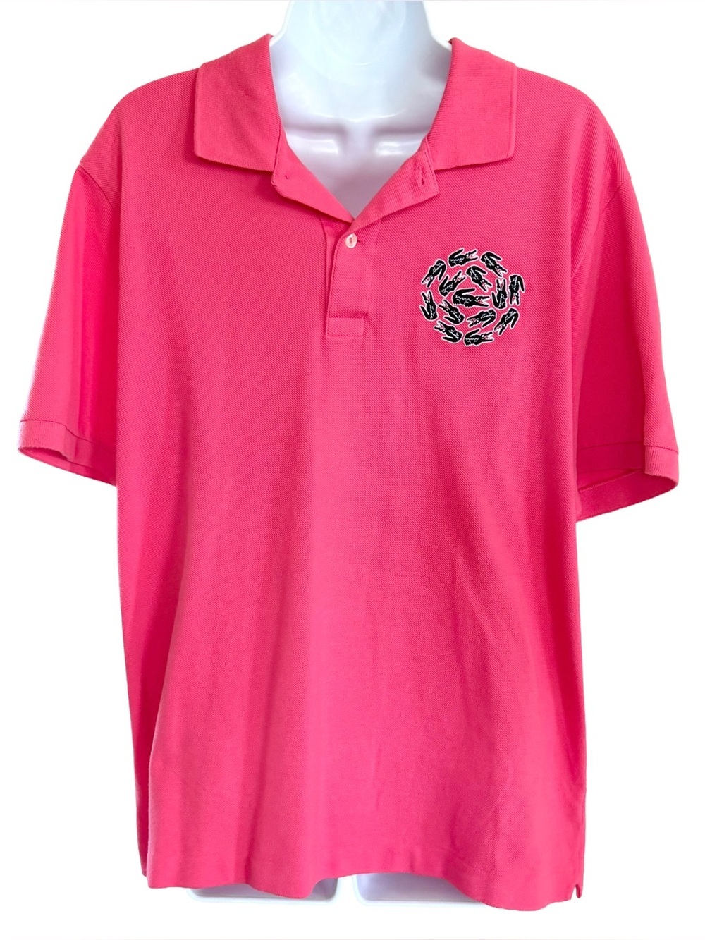 Campanas x Lacoste Pink Sushi Swirl Crocodile Logo Polo Shirt XL 6